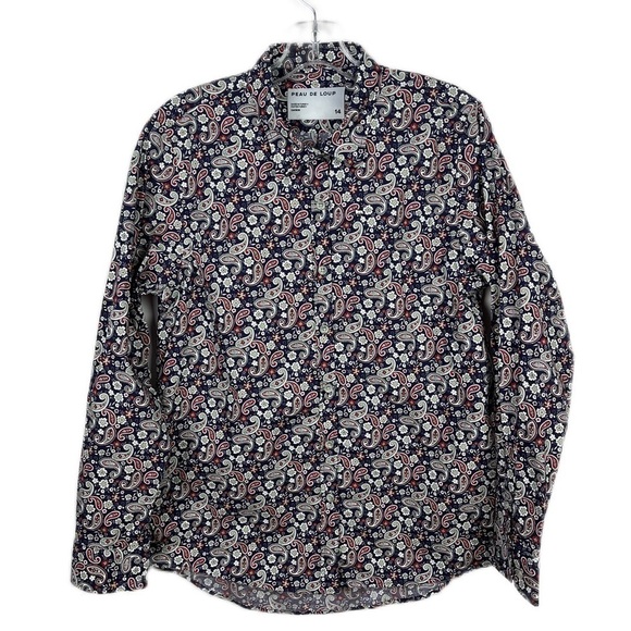 Peau De Loup | Paisley Long Sleeve Cotton Blouse Size 14 - Picture 2 of 7